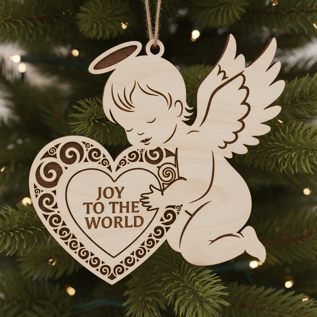 : Set di ornamenti angeli natalizi, 6 design laserati per decorazioni festive - immagine 7