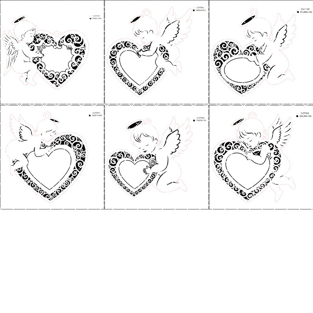 : Set di ornamenti angeli natalizi, 6 design laserati per decorazioni festive - immagine 9