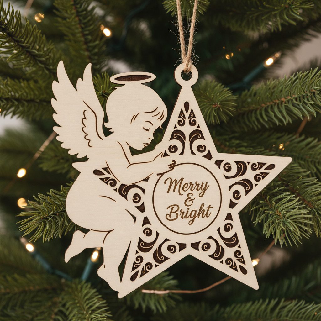 Weihnachtsengel-Ornament-Set, lasergeschnittenes Weihnachtsdekor für Zuhause. – Bild 2