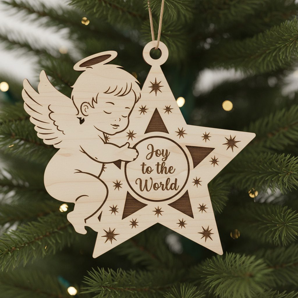Weihnachtsengel-Ornament-Set, lasergeschnittenes Weihnachtsdekor für Zuhause. – Bild 4