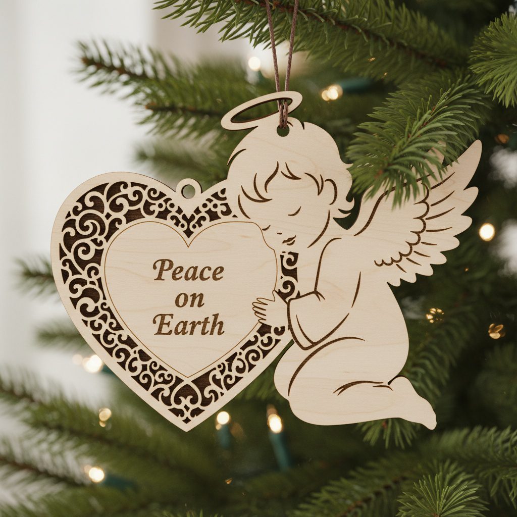 Weihnachtsengel-Ornament-Set, lasergeschnittenes Weihnachtsdekor für Zuhause. – Bild 6