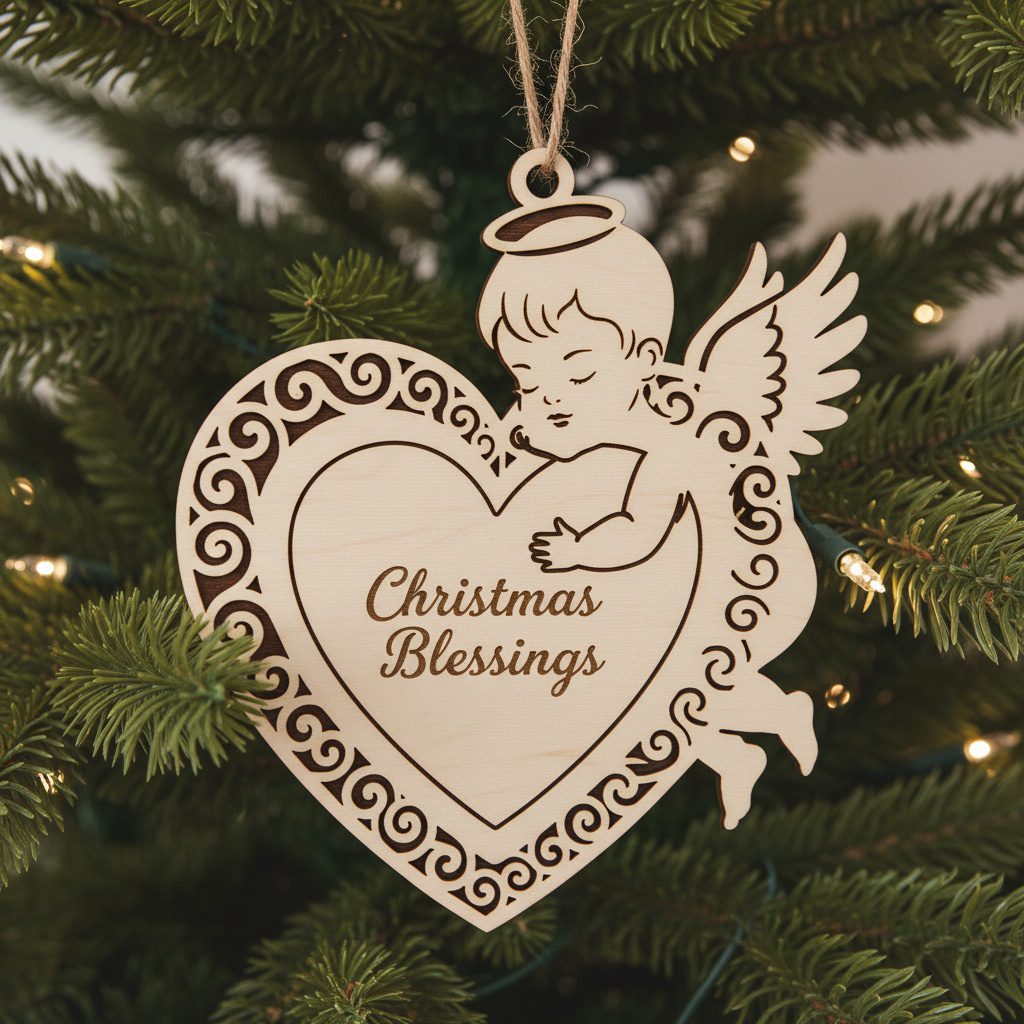 Weihnachtsengel-Ornament-Set, lasergeschnittenes Weihnachtsdekor für Zuhause. – Bild 7