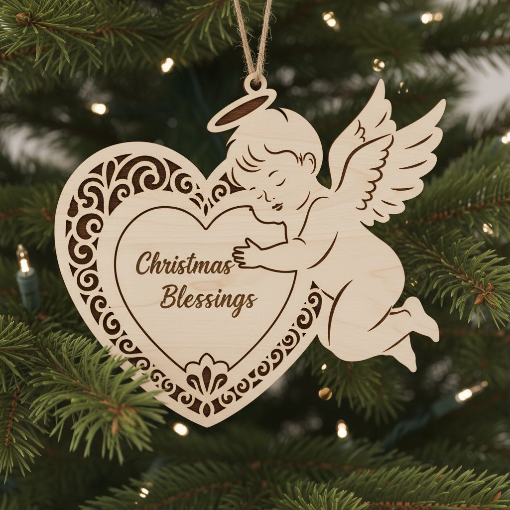 Weihnachtsengel-Ornament-Set, lasergeschnittenes Weihnachtsdekor für Zuhause. – Bild 8