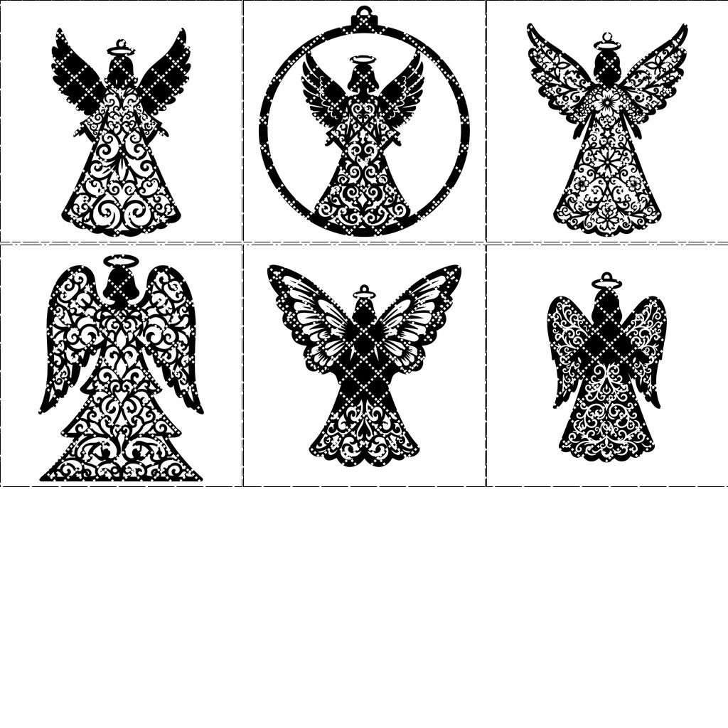 Juego de adornos de ángel navideño - 6 decoraciones para árbol compatibles con láser. - Imagen 9