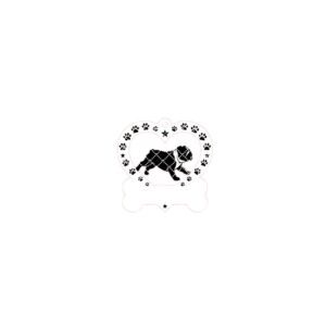 Christmas Bulldog Laser File, Playful Dog Holiday Ornament,