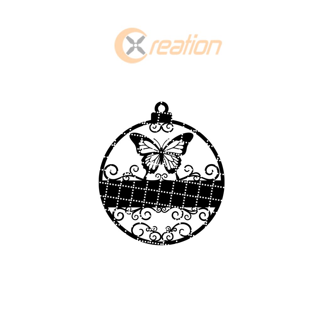 Christmas Butterfly Ornament, Personalized Laser Design, Festive Xmas