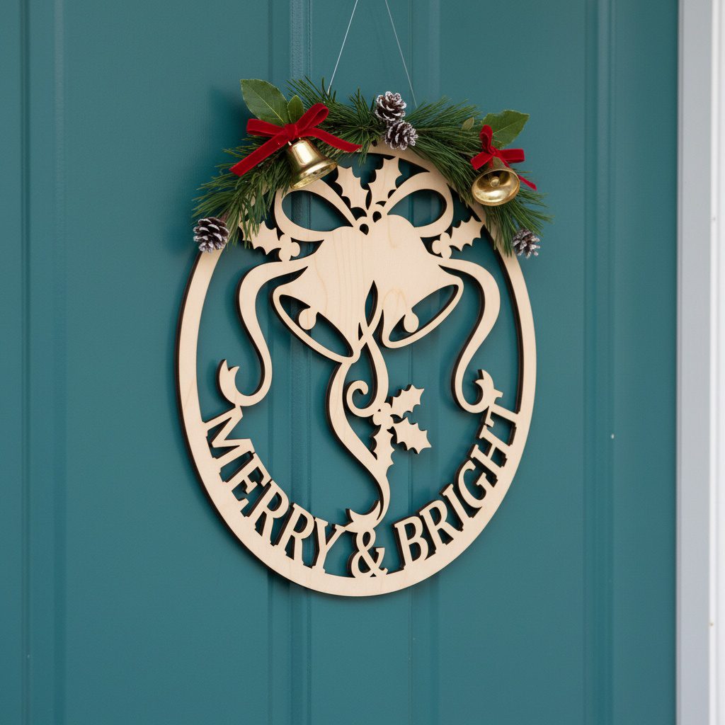 Christmas Door Hanger Bundle, 6 Festive Monogram Signs,