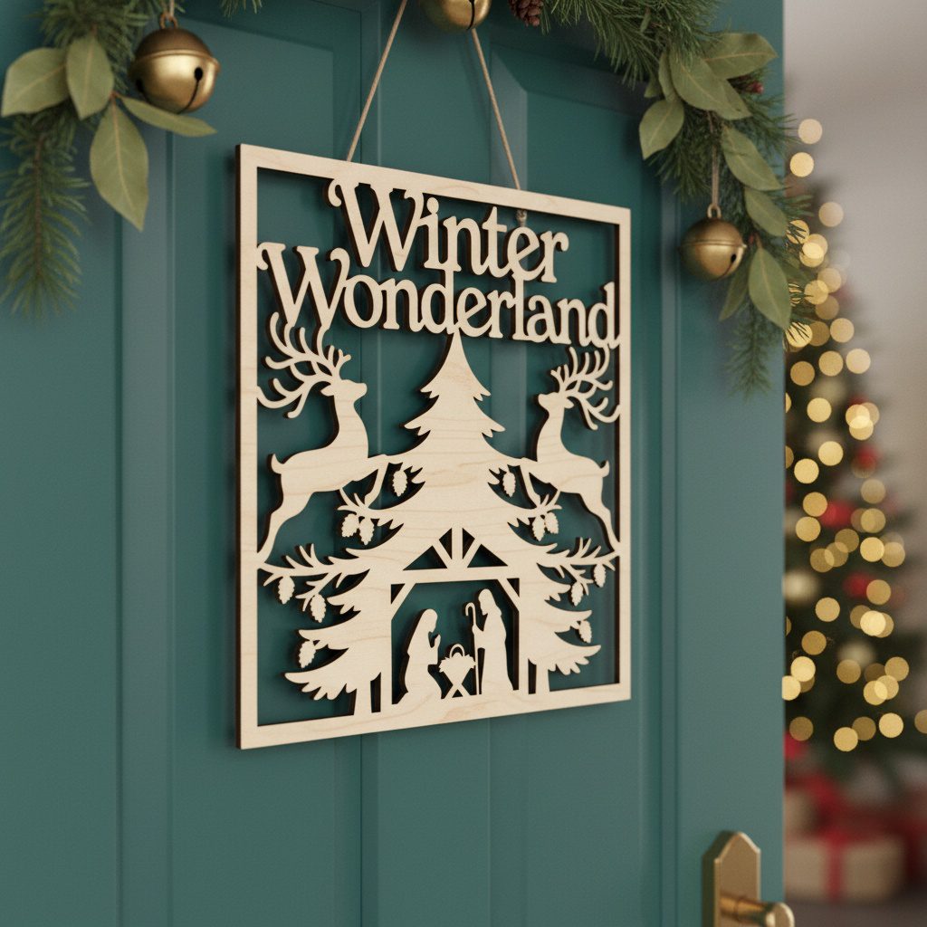 Christmas Door Hanger Bundle, 6 Monogram Designs, Holiday
