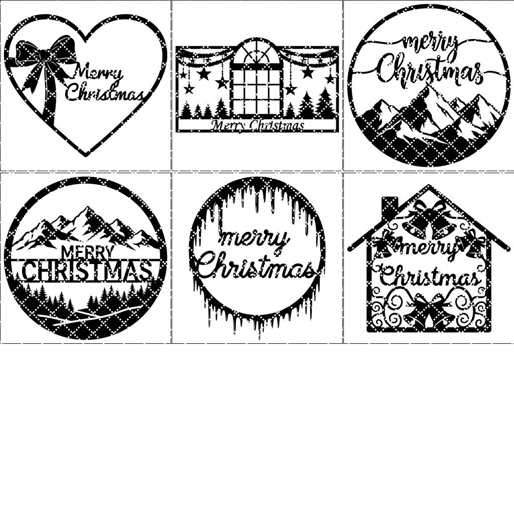 Paquete de adornos navideños para puerta, 6 letreros redondos festivos para decoración. - Imagen 9
