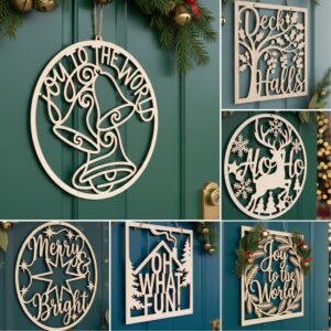 Christmas Door Hanger Bundle, Monogram Sign for Front