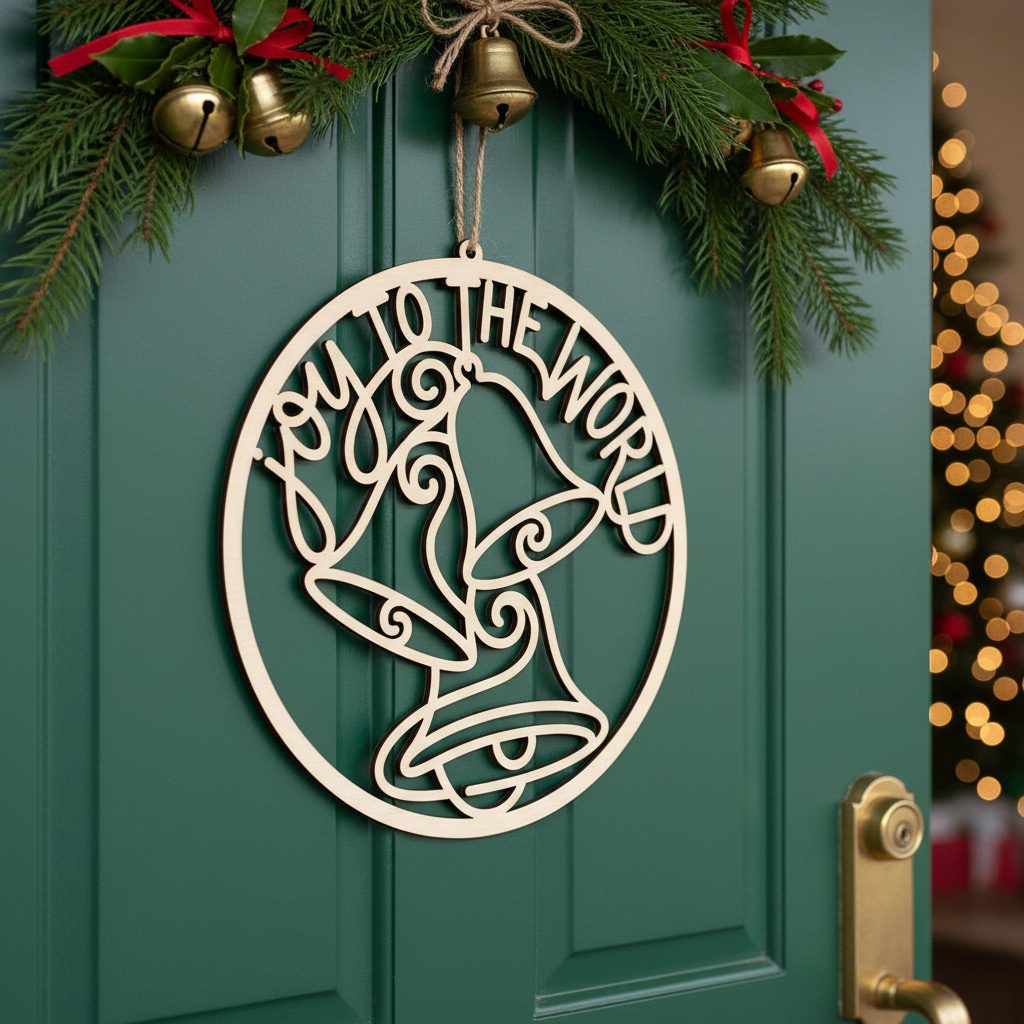 Weihnachts-Türschild-Set, Monogramm-Schild für die Haustürdeko, Lasergravur-Design. – Bild 7