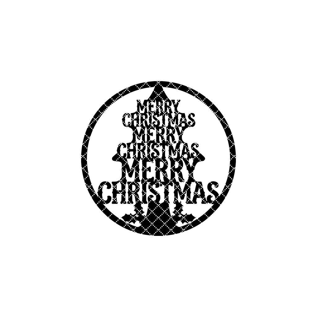 Panneau de porte de Noël, Décoration ronde à suspendre avec arbre, Texte festif pour entrée des fêtes – Image 2