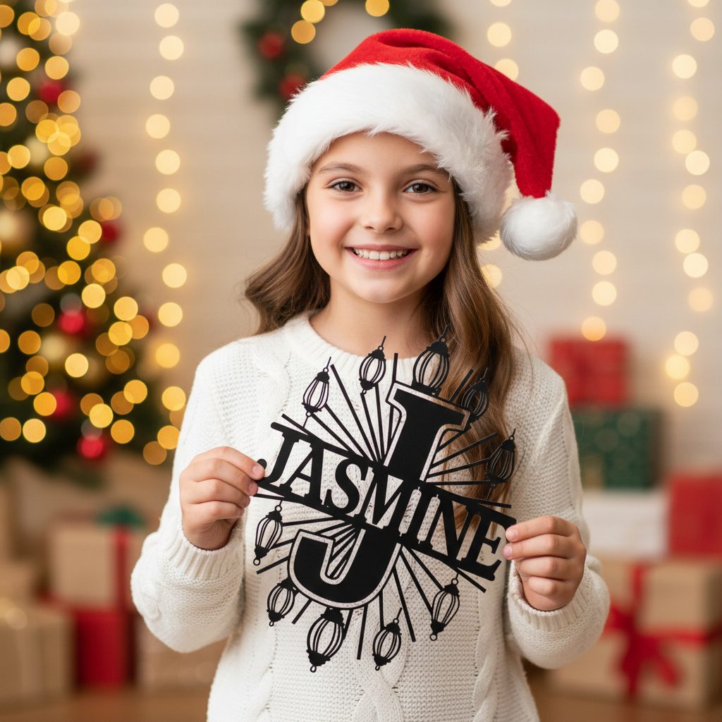 Christmas Monogram Metal CNC Sign Bundle, 9 Personalized
