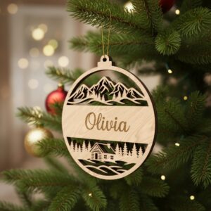 Christmas Ornament Bundle, 6 Laser Designs, Personalized Name
