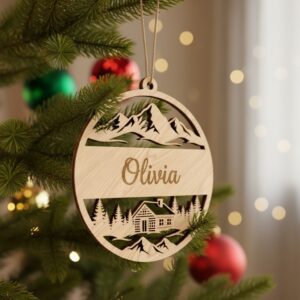 Christmas Ornament Bundle, 6 Personalized Wood Holiday Decor