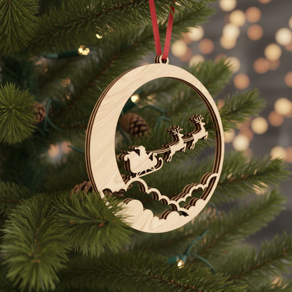 Paquete de adornos navideños, 8 archivos de diseño para días festivos, descarga digital lista para láser. - Imagen 8