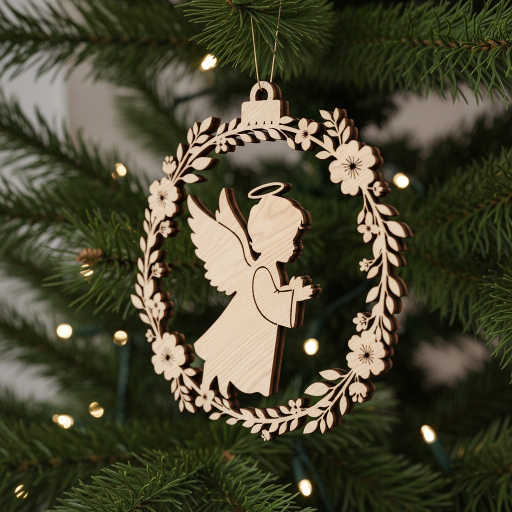 Lote de adornos navideños, diseños de ángeles, juego de decoración para árbol de Navidad. - Imagen 4
