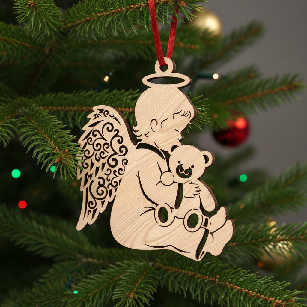 Lote de adornos navideños, diseños de ángeles, juego de decoración para árbol de Navidad. - Imagen 5