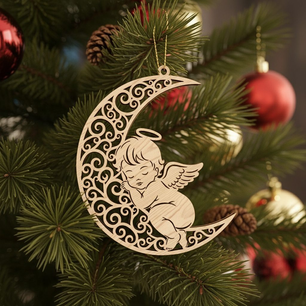 Lote de adornos navideños, diseños de ángeles, juego de decoración para árbol de Navidad. - Imagen 6
