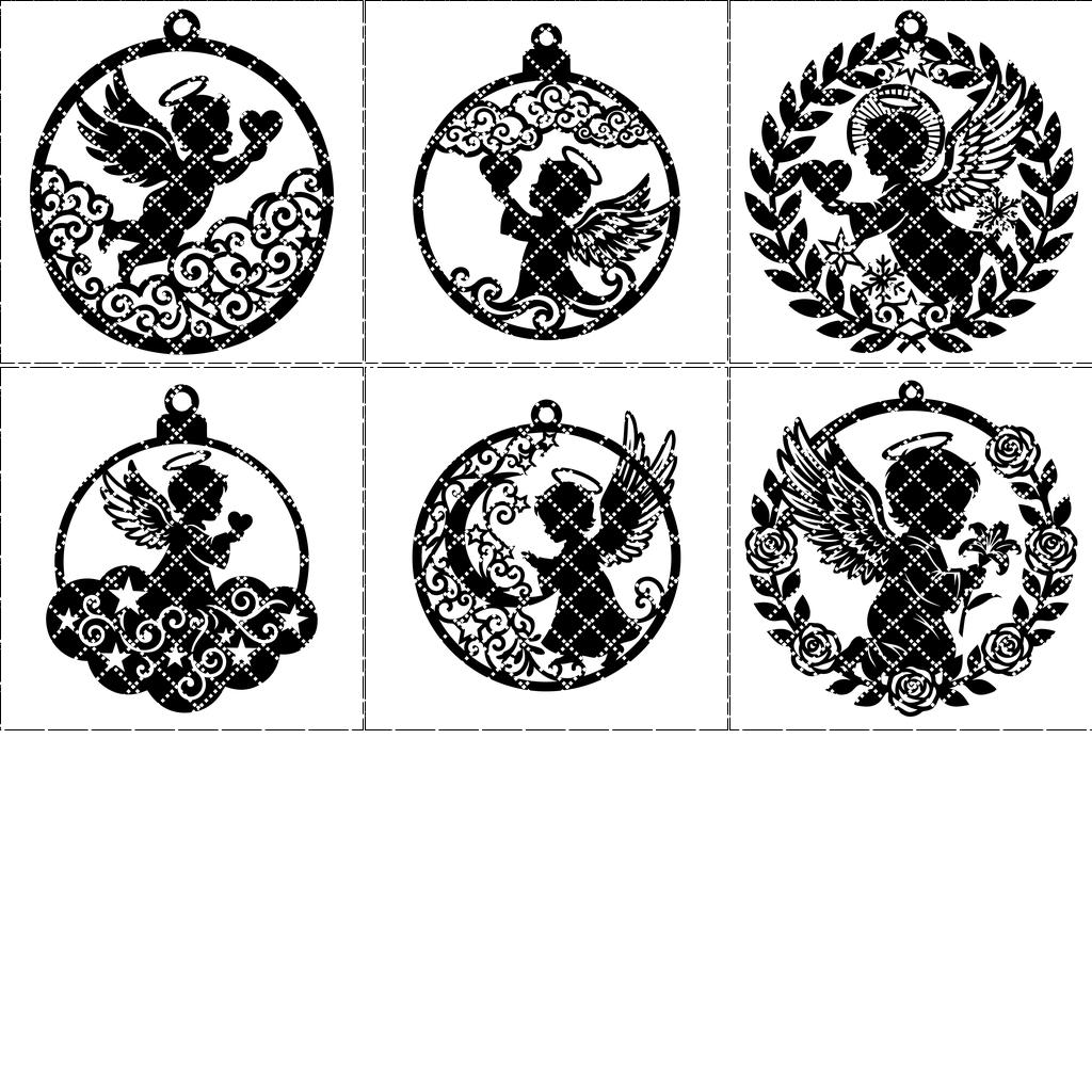 Weihnachtsschmuck Bundle, Engel Laserdatei, 6 bezaubernde Baby Engel Designs – Bild 8