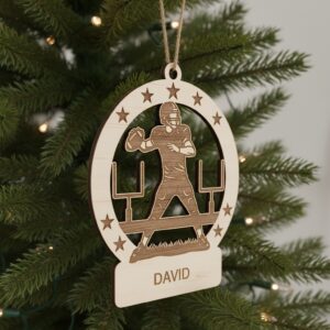 Christmas Ornament Bundle, Personalized Football, Custom Name Xmas