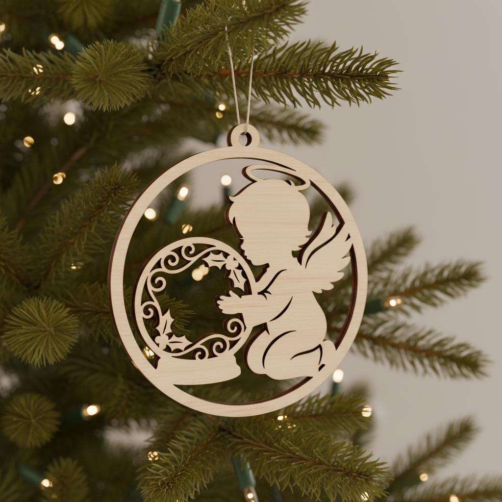 Weihnachtsornament-Bundle, Sechs bezaubernde Baby-Engel Laser-Designs für Cricut-Bastelarbeiten – Bild 6