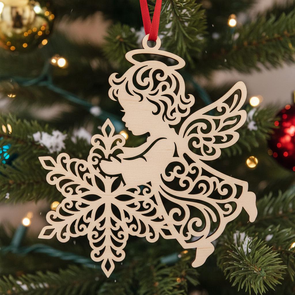 Weihnachtsornament-Bundle, Sechs bezaubernde Baby-Engel Laser-Designs für Cricut-Bastelarbeiten – Bild 7
