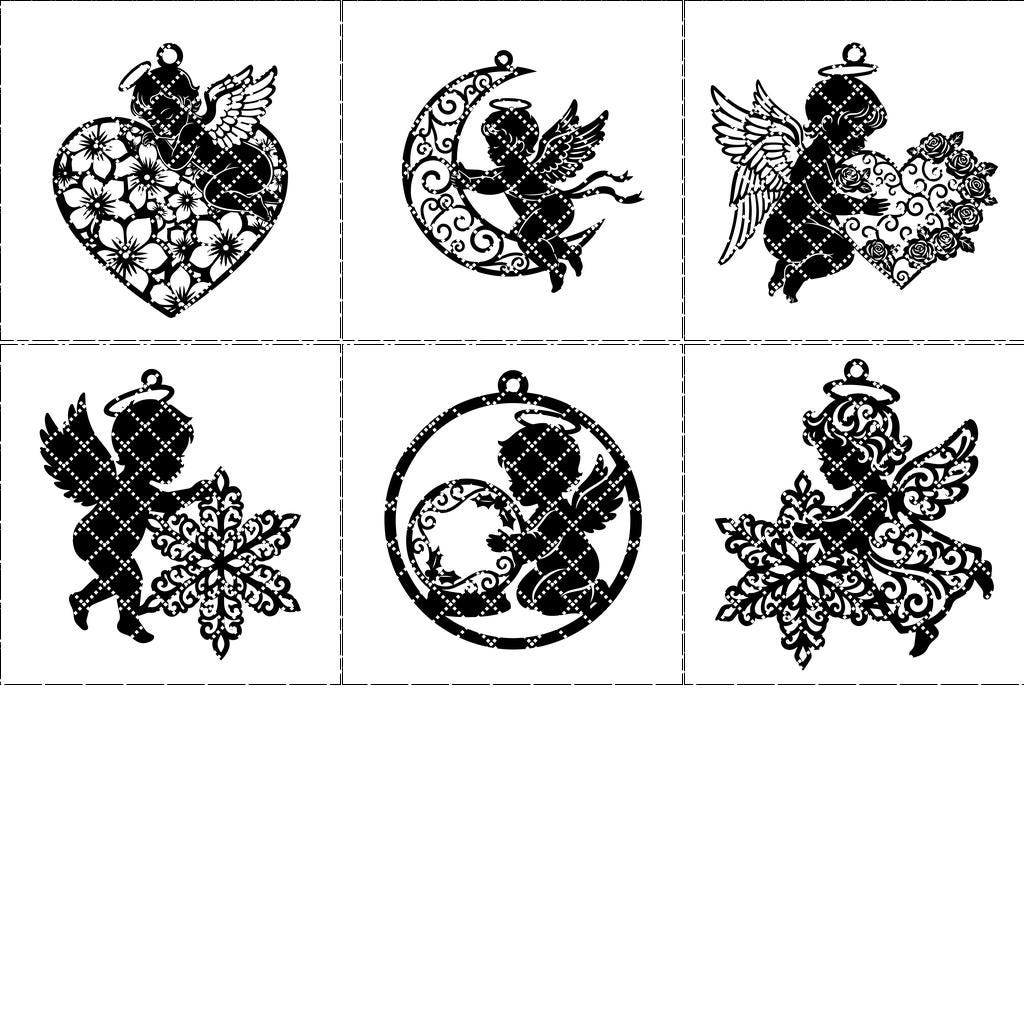 Weihnachtsornament-Bundle, Sechs bezaubernde Baby-Engel Laser-Designs für Cricut-Bastelarbeiten – Bild 8