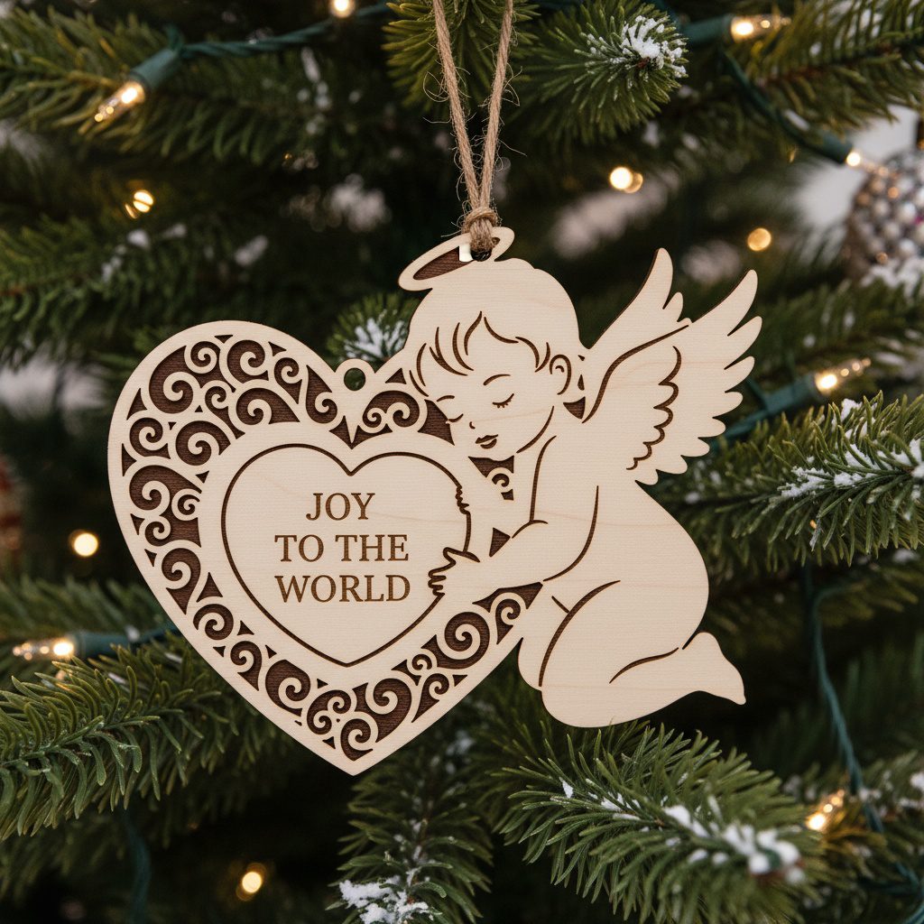 Weihnachtsschmuck-Lasergravur-Set, 6 Engel-Designs, personalisierte Weihnachten – Bild 7