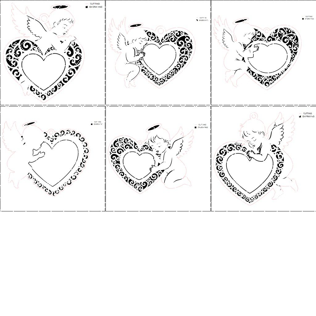 Weihnachtsschmuck-Lasergravur-Set, 6 Engel-Designs, personalisierte Weihnachten – Bild 9