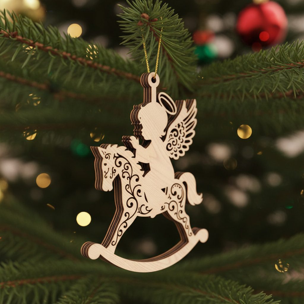 Fichiers laser pour décorations de Noël, 6 lots de décorations d'anges et d'arbres. – Image 2