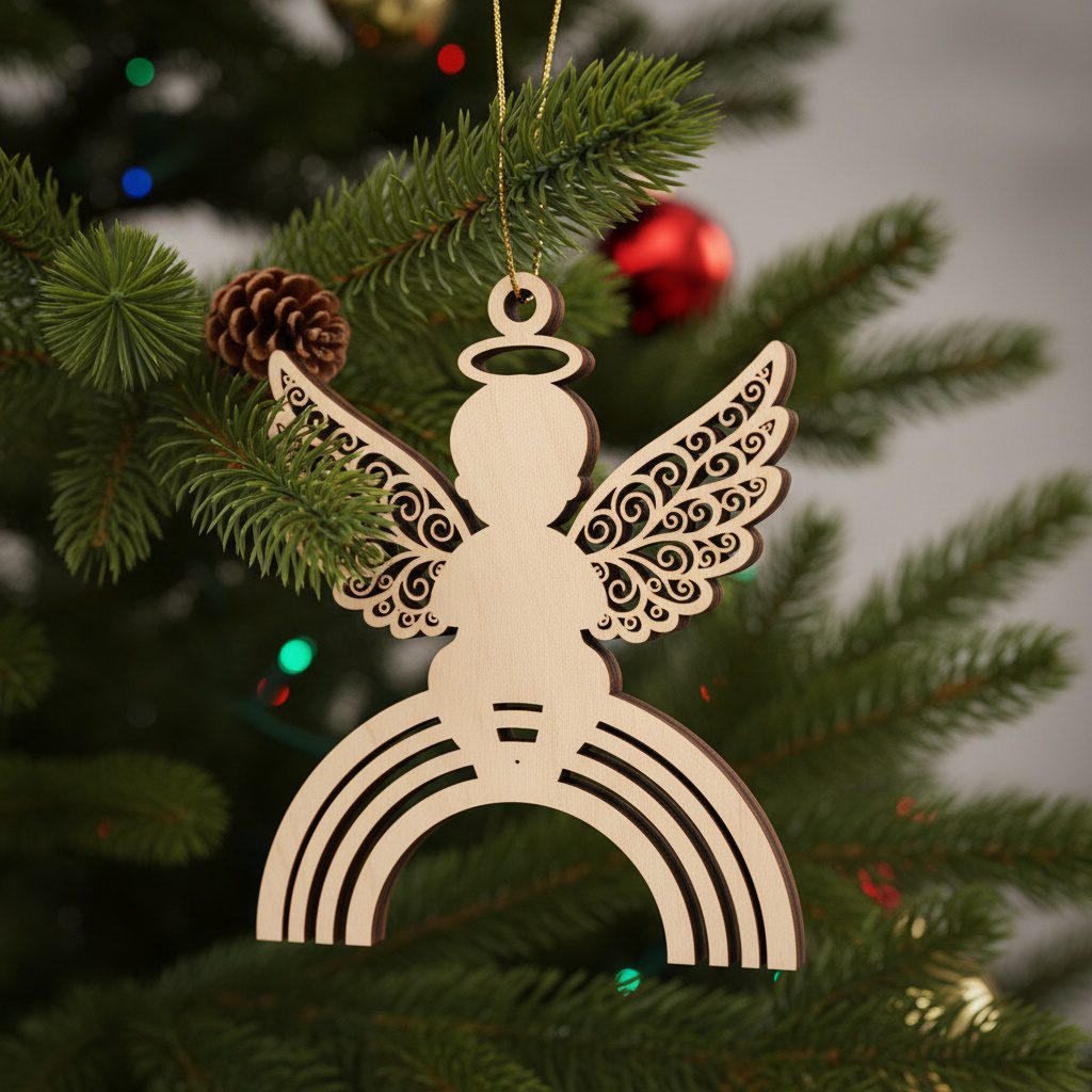 Fichiers laser pour décorations de Noël, 6 lots de décorations d'anges et d'arbres. – Image 5