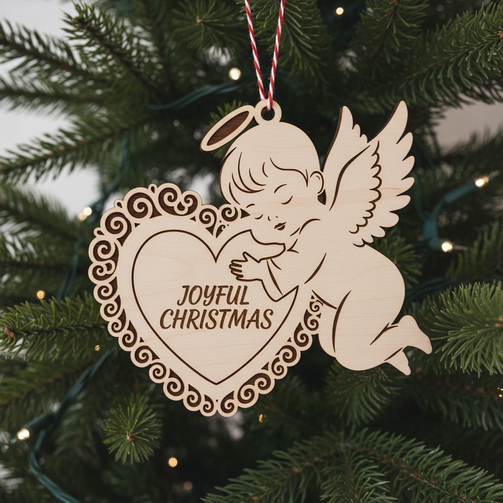 Christmas Ornament Laser Files Bundle, Angel Design Pack,
