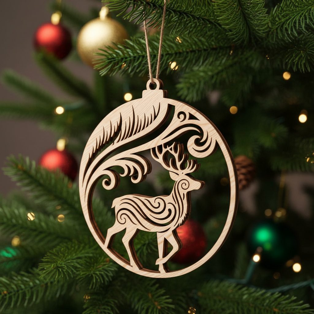 Christmas Ornaments Bundle, 6 Reindeer Designs, Xmas Holiday