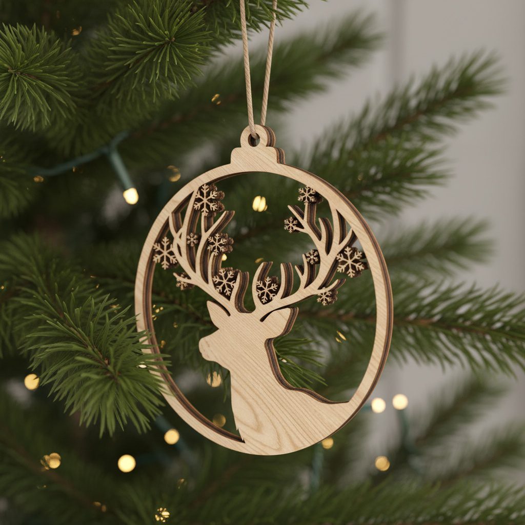 Christmas Ornaments Bundle, 6 Reindeer Designs, Xmas Holiday