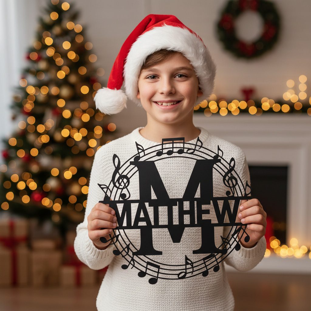 Christmas Personalized Engraved Monogram Metal Sign Bundle, 9