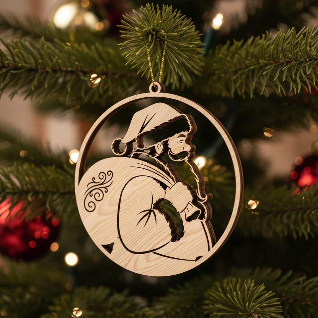 Ensemble de décorations de Noël Père Noël, 8 designs de fichiers laser pour les fêtes. – Image 5