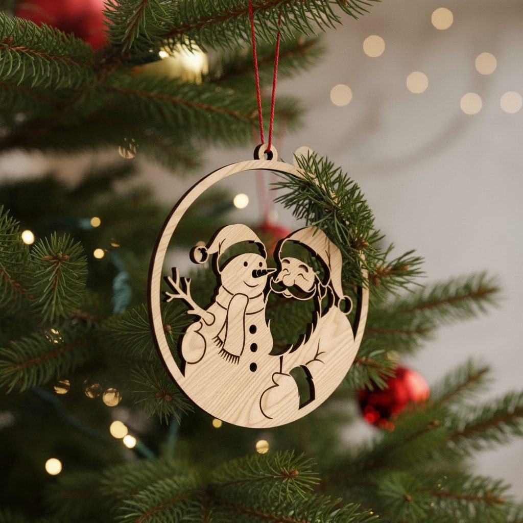Ensemble de décorations de Noël Père Noël, 8 designs de fichiers laser pour les fêtes. – Image 10