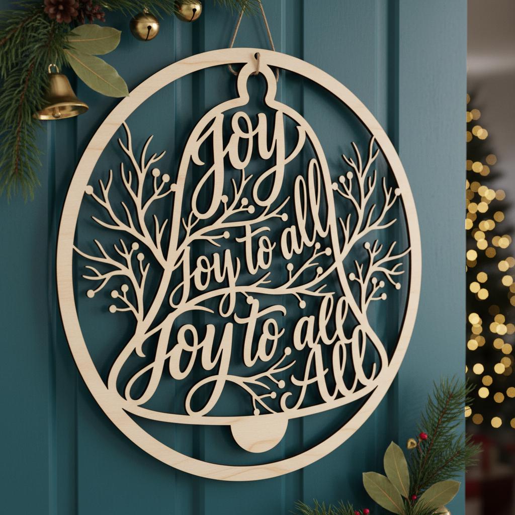 Ensemble de panneaux de Noël, 6 modèles ronds pour porte avec motifs pour la décoration de fêtes. – Image 4