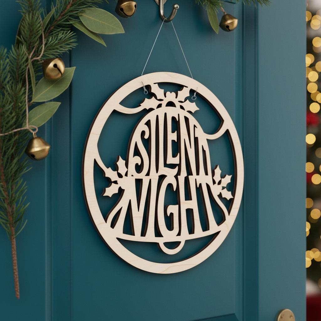Ensemble de panneaux de Noël, 6 modèles ronds pour porte avec motifs pour la décoration de fêtes. – Image 6