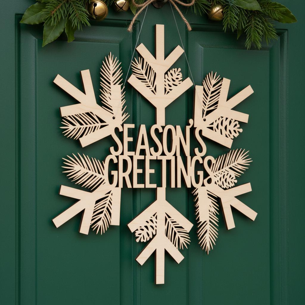 Ensemble de panneaux de Noël, 6 modèles ronds pour porte avec motifs pour la décoration de fêtes. – Image 7