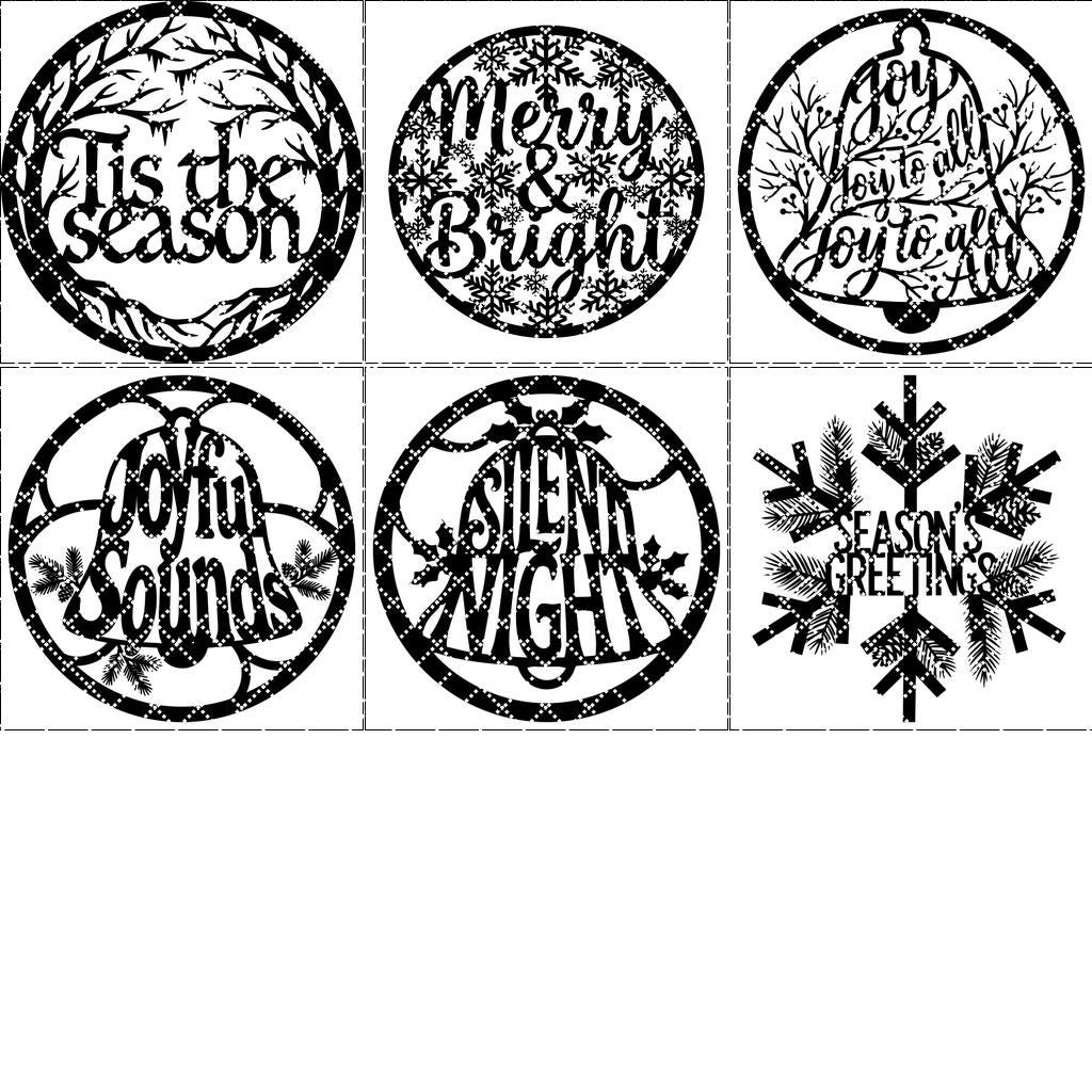 Ensemble de panneaux de Noël, 6 modèles ronds pour porte avec motifs pour la décoration de fêtes. – Image 8