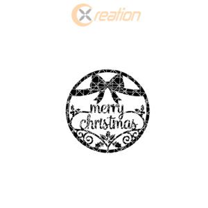 Christmas Wreath Door Hanger, Merry Holiday Round Front