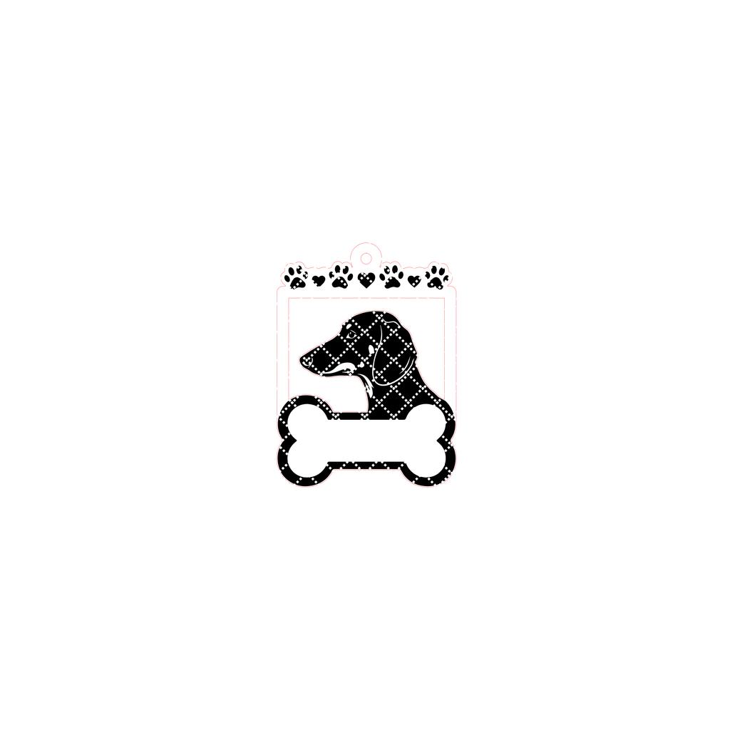 Dachshund Monogram Ornament, Christmas Dog Design, Laser CNC