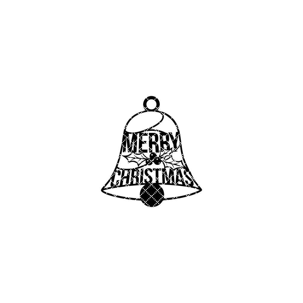 Couronne de porte de Noël festive, décoration de cloche découpée au laser, panneau de porte de fêtes. – Image 2
