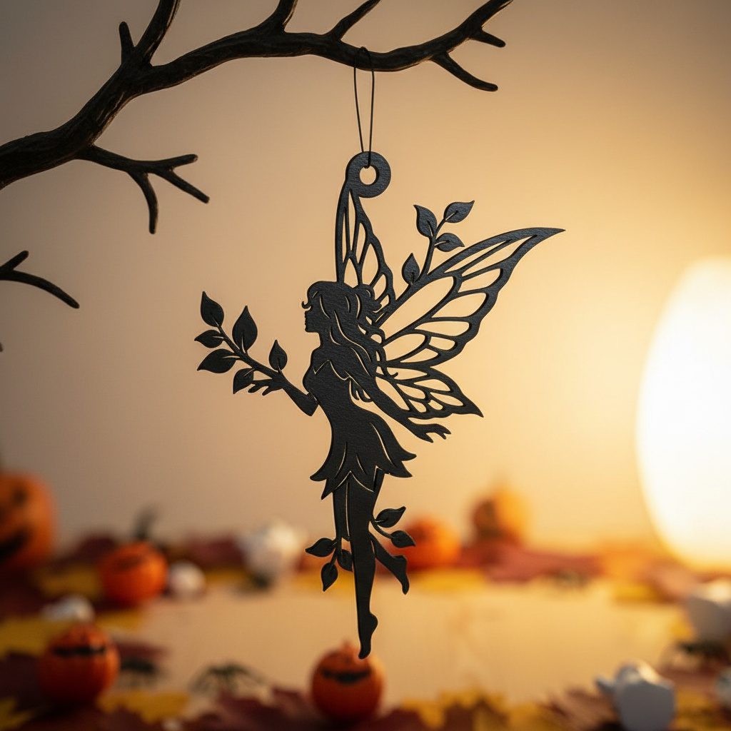 Halloween Fairy Ornament with Leaves, Autumn Fall Decor