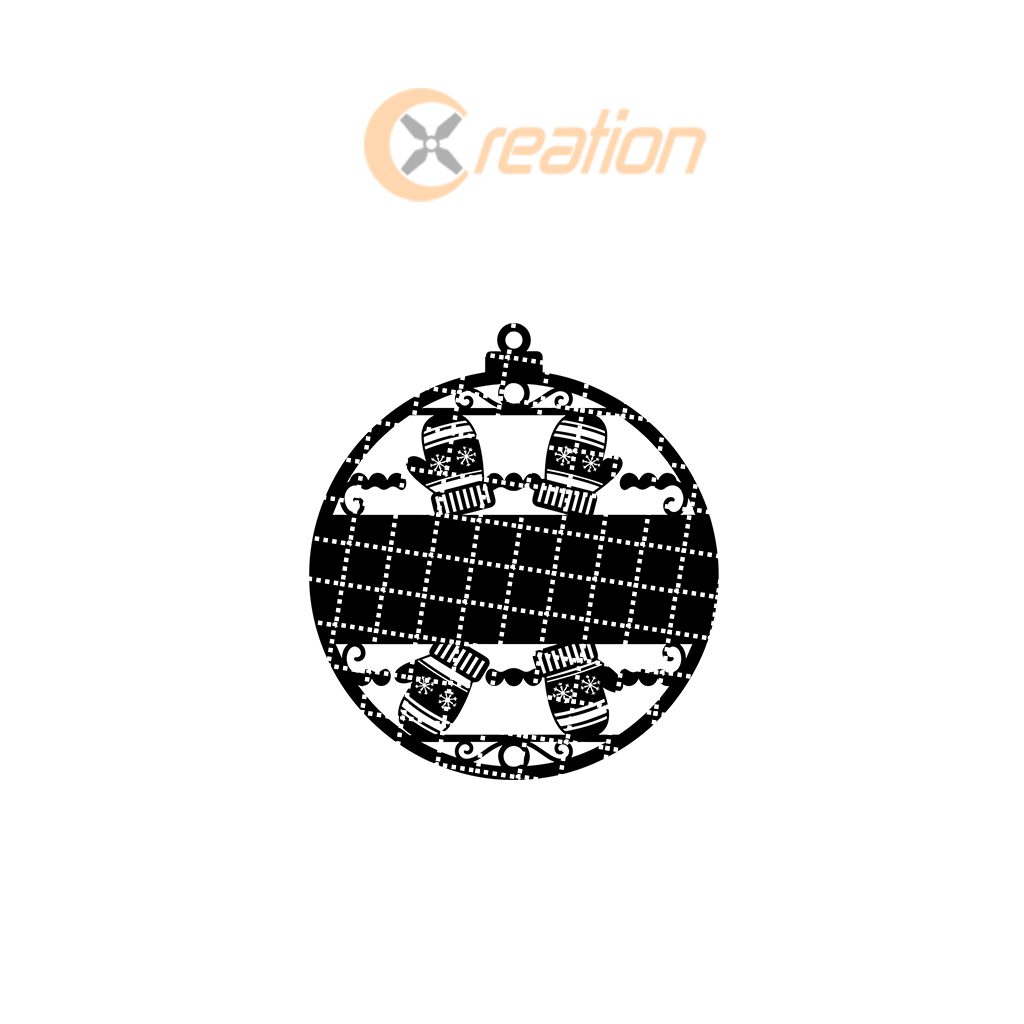 Ornamento realizzato al laser, Mitten personalizzato, File di Natale con banner per creativi. - immagine 5