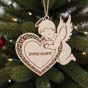 Laser Cut Christmas Ornaments Bundle, 6 Angel Designs for Holiday Decor