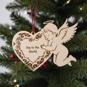 Laser Cut Christmas Ornaments Bundle, 6 Angel Designs for Holiday Decor