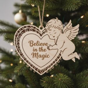 Laser Cut Christmas Ornaments Bundle, 6 Angel Designs for Holiday Decor